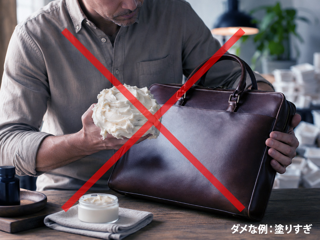 本革製品のメンテナンス注意点|クリームを塗り過ぎない