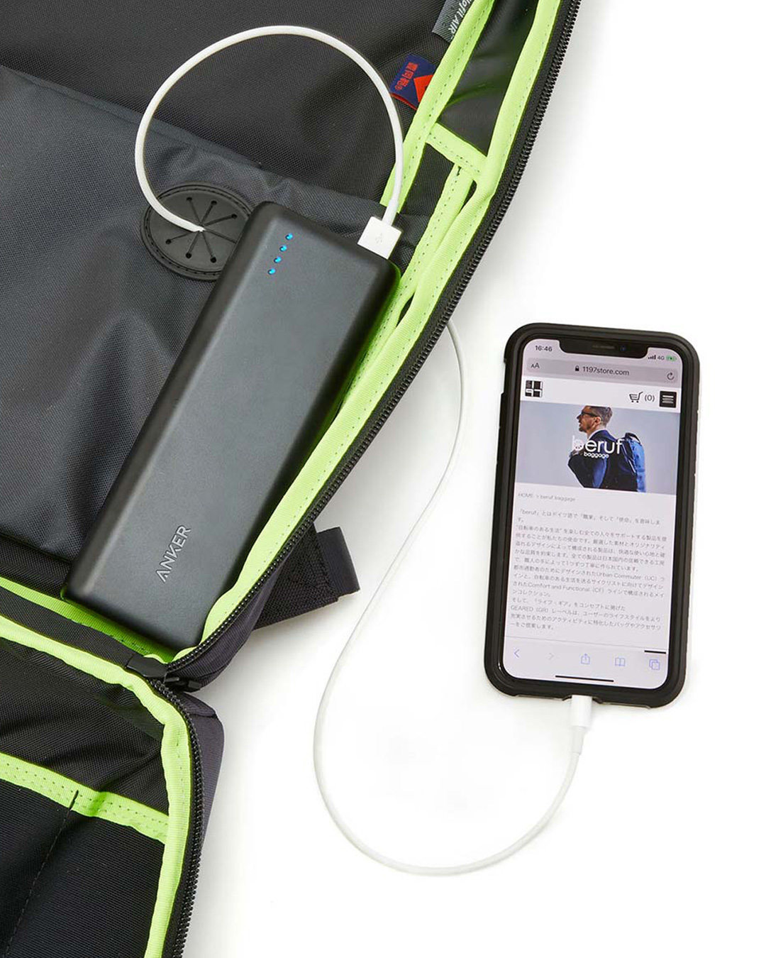 ビジネスリュック スマホ 携帯 収納 ポケット 充電 ケーブル 通せる スマート スタイリッシュ