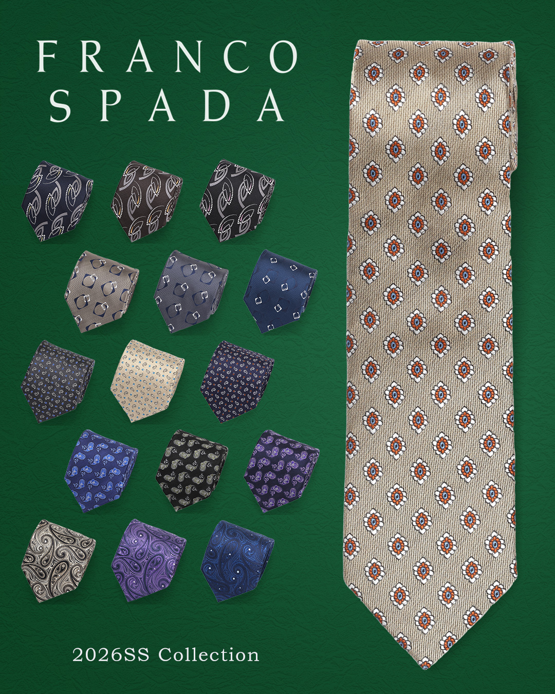 フランコスパダ2026春夏の新作ネクタイ