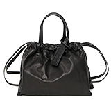 BEAU DESSIN(ボーデッサン) オリガミ 巾着レザーバッグ ブラック