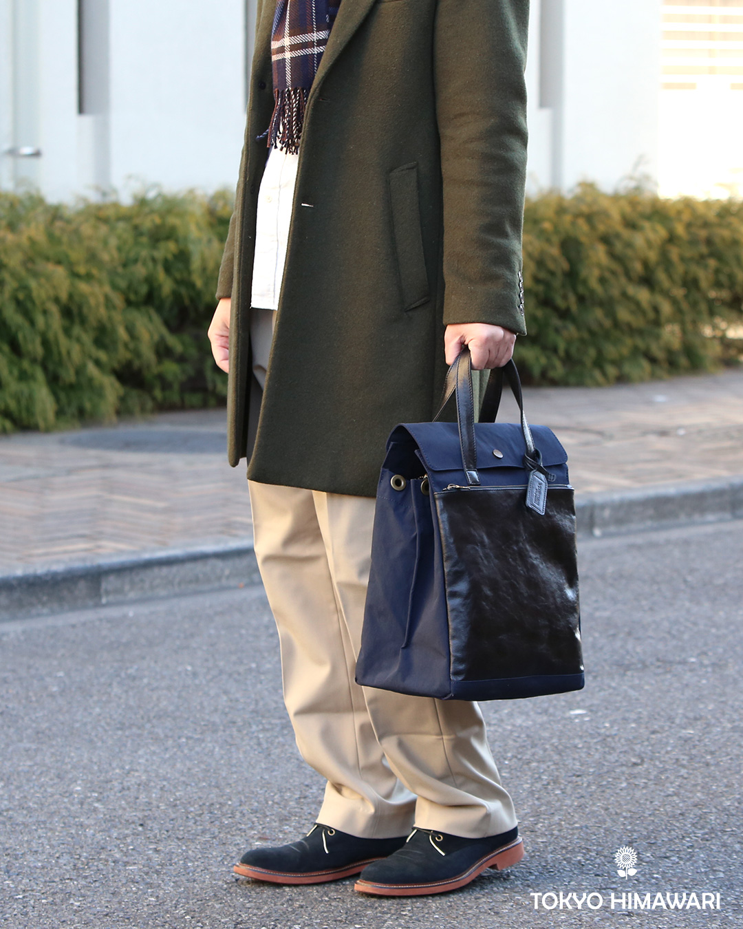 トートバッグ メンズ 縦型 ビジネスバッグ A4 13インチPC 15インチPC ブルー ネイビー 青色 トート 高密度ナイロン 本革 フラップ付き オフィスカジュアル おしゃれ 通勤 日本製 ブランド BEAU DESSIN ボーデッサン