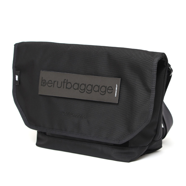 beruf baggage メッセンジャーバッグ メンズ 小型 8L 防水 日本製 ブラック 黒 黒色 小さい 小振り ミニ ショルダーバッグ エアーバリスティックナイロン 自転車 通勤 リフレクター 斜め掛け フラップ ベルーフバゲージ HOBO 16 brf-CF33-BTX
