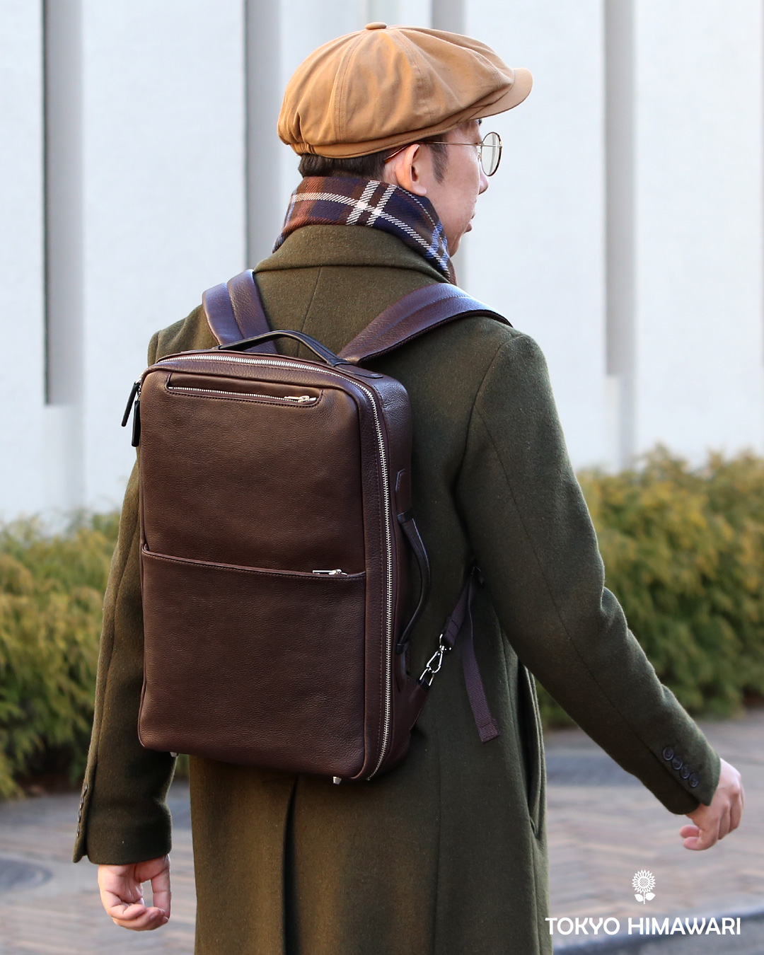 ビジネスリュック メンズ 本革 A4 13インチPC 15インチPC ブラウン 茶 茶色 レザー バックパック 経年変化 リュックサック エイジング 日本製 FIVE WOODS ファイブウッズ グレイン2.0 39601
