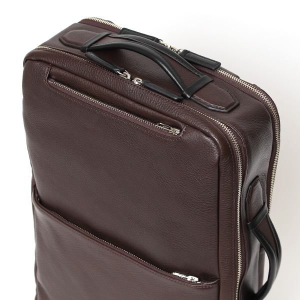  ビジネスリュック メンズ 本革 A4 13インチPC 15インチPC  ブラウン 茶 茶色 大容量 レザー バックパック 2気室 経年変化 大きめ リュックサック エイジング 日本製 FIVE WOODS ファイブウッズ グレイン2.0 39602