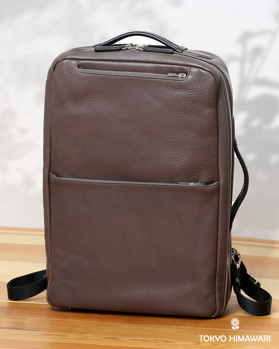 ビジネスリュック メンズ 本革 A4 13インチPC 15インチPC  ベージュ 肌色 大容量 レザー バックパック 2気室 経年変化 大きめ リュックサック エイジング 日本製 FIVE WOODS ファイブウッズ グレイン2.0 39602