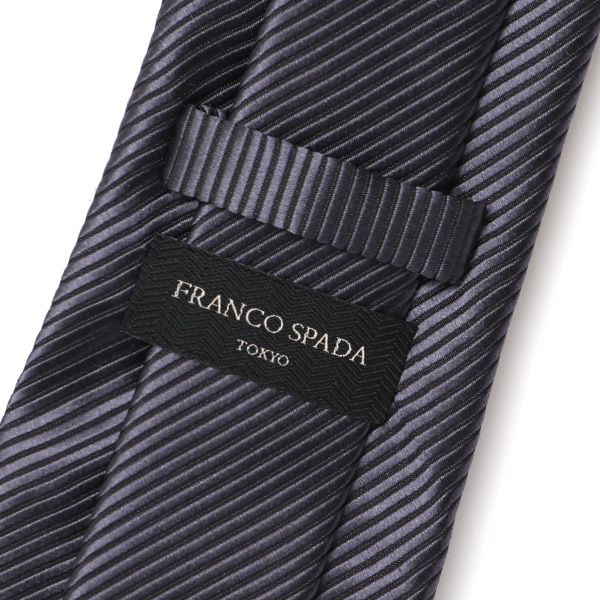  ネクタイ 日本製 手縫い 共裏地 シルク100％ 無地 グレー グレイ 灰色 ビジネス 仕事 フォーマル 結婚式 披露宴 パーティー 男性 メンズ 高級 プレゼント ギフト 化粧箱付き 30代 40代 50代 60代 フランコ スパダ Franco Spada