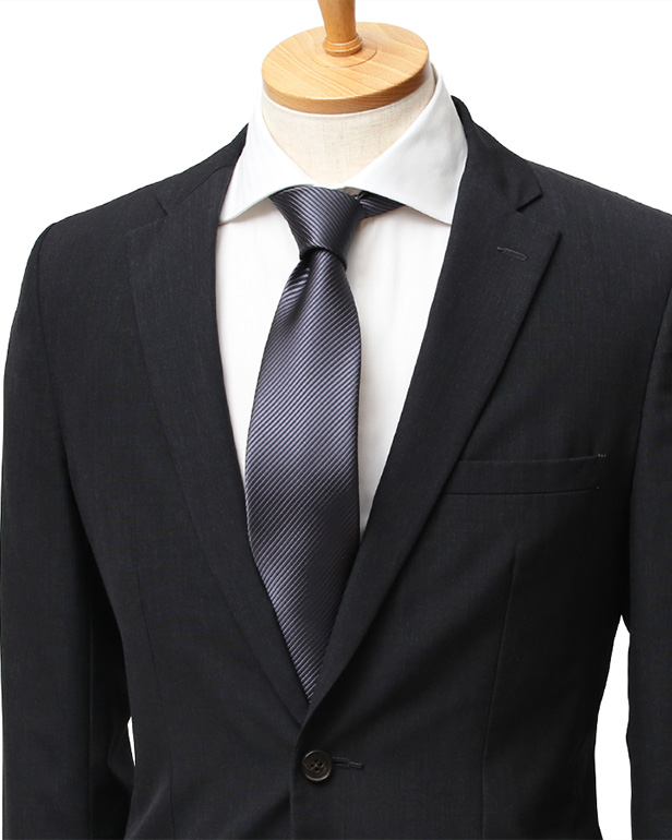 ネクタイ 日本製 手縫い 共裏地 シルク100％ 無地 グレー グレイ 灰色 ビジネス 仕事 フォーマル 結婚式 披露宴 パーティー 男性 メンズ 高級 プレゼント ギフト 化粧箱付き 30代 40代 50代 60代 フランコ スパダ Franco Spada