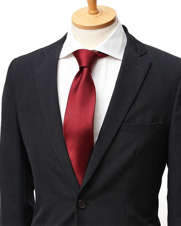 ネクタイ 日本製 手縫い 共裏地 シルク100% 無地 レッド ワイン 赤色 ビジネス 仕事 フォーマル 結婚式 披露宴 パーティー 男性 メンズ 高級 プレゼント ギフト 化粧箱付き 30代 40代 50代 60代 フランコ スパダ Franco Spada