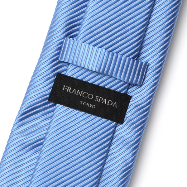  ネクタイ 日本製 手縫い 共裏地 シルク100％ 無地 ブルー ネイビー 青色 ビジネス 仕事 フォーマル 結婚式 披露宴 パーティー 男性 メンズ 高級 プレゼント ギフト 化粧箱付き 30代 40代 50代 60代 フランコ スパダ Franco Spada
