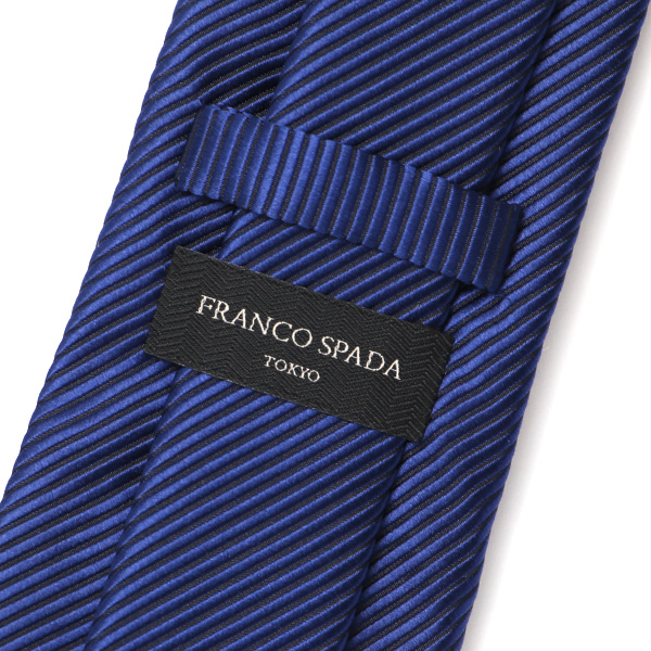  ネクタイ 日本製 手縫い 共裏地 シルク100％ 無地 ブルー ネイビー 青色 ビジネス 仕事 フォーマル 結婚式 披露宴 パーティー 男性 メンズ 高級 プレゼント ギフト 化粧箱付き 30代 40代 50代 60代 フランコ スパダ Franco Spada