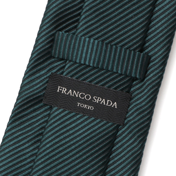ネクタイ 日本製 手縫い 共裏地 シルク100% 無地 グリーン 緑色 ビジネス 仕事 フォーマル 結婚式 披露宴 パーティー 男性 メンズ 高級 プレゼント ギフト 化粧箱付き 30代 40代 50代 60代 フランコ スパダ Franco Spada
