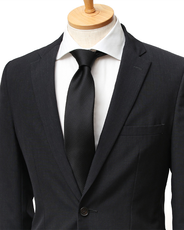 ネクタイ 日本製 手縫い 共裏地 シルク100% 冠婚葬祭 無地 ブラック 黒 黒色 ビジネス 仕事 フォーマル 結婚式 披露宴 パーティー 男性 メンズ 高級 プレゼント ギフト 化粧箱付き 30代 40代 50代 60代 フランコ スパダ Franco Spada