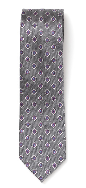 Franco Spada(フランコ スパダ) 小花 小紋柄 手縫い 共裏地 ネクタイ [fra0095] グレー