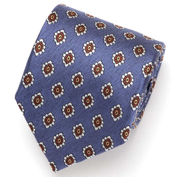  ネクタイ 日本製 手縫い 共裏地 シルク100％ 小紋柄 小花柄 ブルー ネイビー 青色 ビジネス 仕事 フォーマル 結婚式 披露宴 パーティー 男性 メンズ 高級 プレゼント ギフト 化粧箱付き 30代 40代 50代 60代 フランコ スパダ Franco Spada