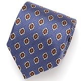 Franco Spada(フランコ スパダ) 小花 小紋柄 手縫い 共裏地 ネクタイ [fra0095] ブルー