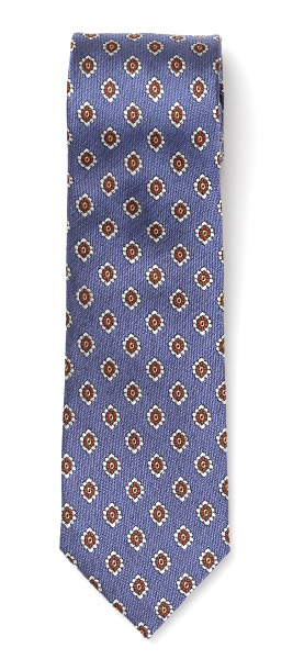 Franco Spada(フランコ スパダ) 小花 小紋柄 手縫い 共裏地 ネクタイ [fra0095] ブルー