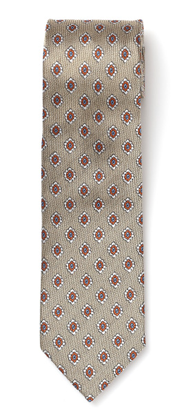 Franco Spada(フランコ スパダ) 小花 小紋柄 手縫い 共裏地 ネクタイ [fra0095] ベージュ