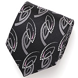 Franco Spada(フランコ スパダ) ジオメトリック柄 手縫い 共裏地 ネクタイ [fra0096] ブラック