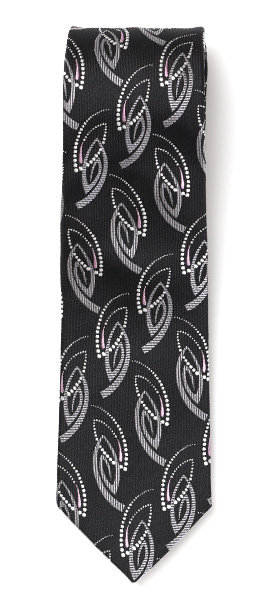 Franco Spada(フランコ スパダ) ジオメトリック柄 手縫い 共裏地 ネクタイ [fra0096] ブラック