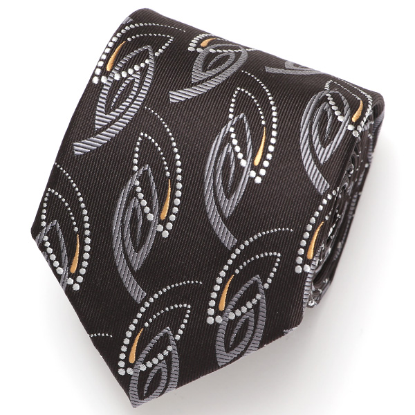  ネクタイ 日本製 手縫い 共裏地 シルク100％ ジオメトリック ペイズリー柄 ブラウン 茶 茶色 ビジネス 仕事 結婚式 披露宴 パーティー 男性 メンズ 高級 プレゼント ギフト 化粧箱付き 30代 40代 50代 60代 フランコ スパダ Franco Spada