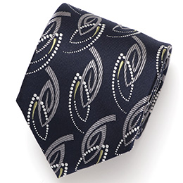 Franco Spada(フランコ スパダ) ジオメトリック柄 手縫い 共裏地 ネクタイ [fra0096] ネイビー