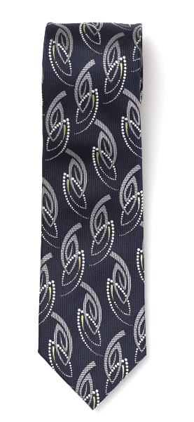 Franco Spada(フランコ スパダ) ジオメトリック柄 手縫い 共裏地 ネクタイ [fra0096] ネイビー