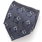Franco Spada(フランコ スパダ) スクエアモチーフ 小紋柄 手縫い 共裏地 ネクタイ [fra0097] スチールグレー