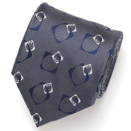 Franco Spada(フランコ スパダ) スクエアモチーフ 小紋柄 手縫い 共裏地 ネクタイ [fra0097] スチールグレー