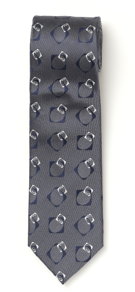Franco Spada(フランコ スパダ) スクエアモチーフ 小紋柄 手縫い 共裏地 ネクタイ [fra0097] スチールグレー