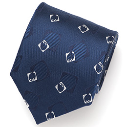 Franco Spada(フランコ スパダ) スクエアモチーフ 小紋柄 手縫い 共裏地 ネクタイ [fra0097] ネイビー