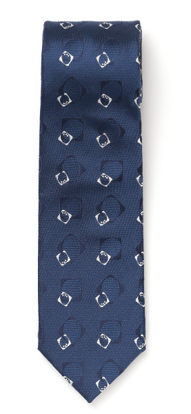 Franco Spada(フランコ スパダ) スクエアモチーフ 小紋柄 手縫い 共裏地 ネクタイ [fra0097] ネイビー