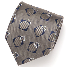 Franco Spada(フランコ スパダ) スクエアモチーフ 小紋柄 手縫い 共裏地 ネクタイ [fra0097] サンドベージュ