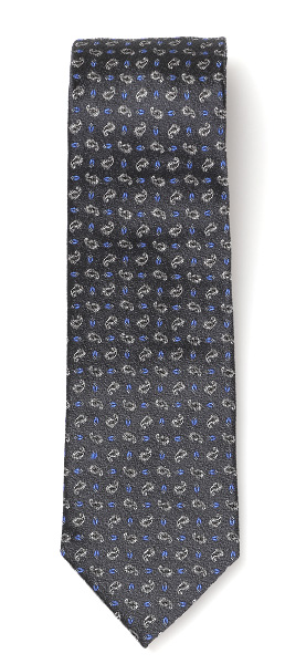 Franco Spada(フランコ スパダ) ミニペイズリー小紋柄 手縫い 共裏地 ネクタイ [fra0098] グレー