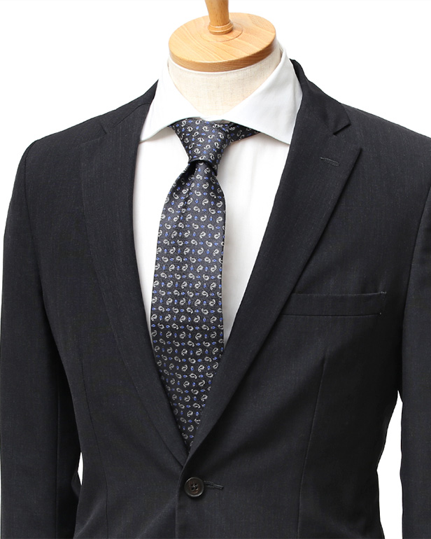 ネクタイ 日本製 手縫い 共裏地 シルク100% 小紋柄 ペイズリー グレー グレイ 灰色 ビジネス 仕事 フォーマル 結婚式 披露宴 パーティー 男性 メンズ 高級 プレゼント ギフト 化粧箱付き 30代 40代 50代 60代 フランコ スパダ Franco Spada