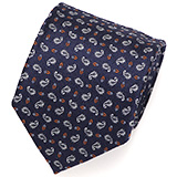 Franco Spada(フランコ スパダ) ミニペイズリー小紋柄 手縫い 共裏地 ネクタイ [fra0098] ネイビー