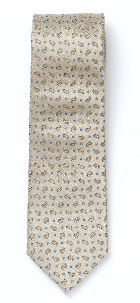 Franco Spada(フランコ スパダ) ミニペイズリー小紋柄 手縫い 共裏地 ネクタイ [fra0098] シャンパンベージュ