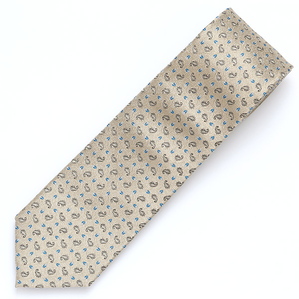  ネクタイ 日本製 手縫い 共裏地 シルク100％ 小紋柄 ペイズリー ベージュ 肌色 ビジネス 仕事 フォーマル 結婚式 披露宴 パーティー 男性 メンズ 高級 プレゼント ギフト 化粧箱付き 30代 40代 50代 60代 フランコ スパダ Franco Spada
