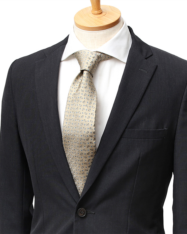 ネクタイ 日本製 手縫い 共裏地 シルク100％ 小紋柄 ペイズリー ベージュ 肌色 ビジネス 仕事 フォーマル 結婚式 披露宴 パーティー 男性 メンズ 高級 プレゼント ギフト 化粧箱付き 30代 40代 50代 60代 フランコ スパダ Franco Spada