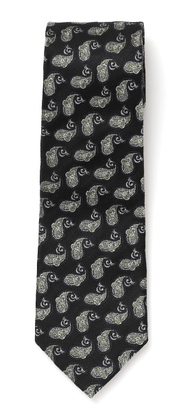 Franco Spada(フランコ スパダ) ペイズリー小紋柄 手縫い 共裏地 ネクタイ [fra0099] ブラック