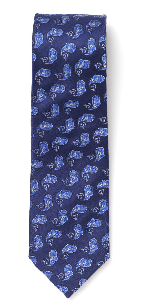 Franco Spada(フランコ スパダ) ペイズリー小紋柄 手縫い 共裏地 ネクタイ [fra0099] ロイヤルブルー