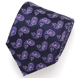 Franco Spada(フランコ スパダ) ペイズリー小紋柄 手縫い 共裏地 ネクタイ [fra0099] パープル