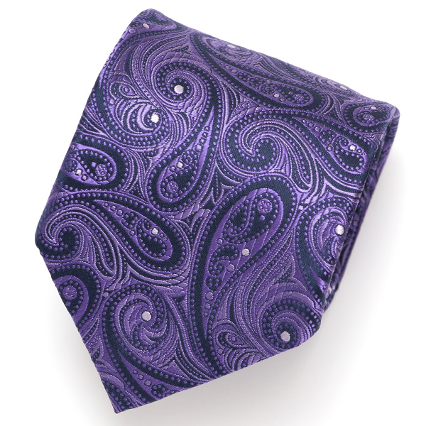  ネクタイ 日本製 手縫い 共裏地 シルク100％ 総柄 ペイズリー パープル 紫色 ビジネス 仕事 フォーマル 結婚式 披露宴 パーティー 男性 メンズ 高級 プレゼント ギフト 化粧箱付き 30代 40代 50代 60代 フランコ スパダ Franco Spada