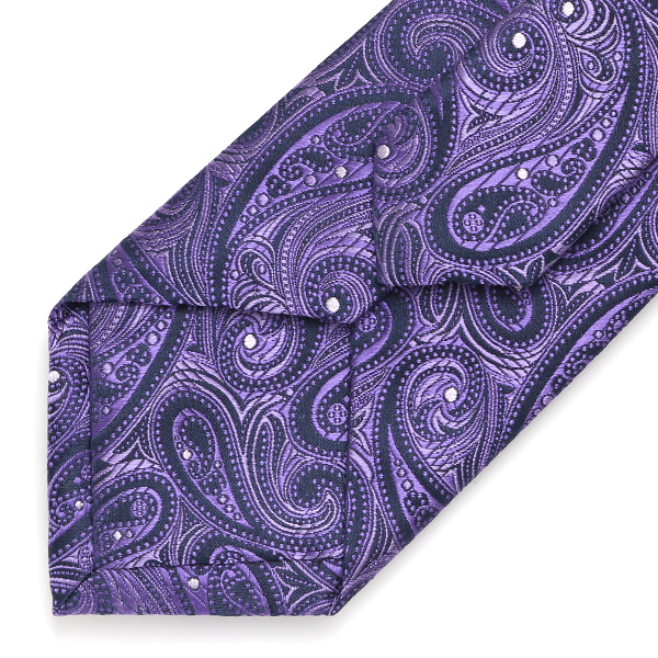  ネクタイ 日本製 手縫い 共裏地 シルク100％ 総柄 ペイズリー パープル 紫色 ビジネス 仕事 フォーマル 結婚式 披露宴 パーティー 男性 メンズ 高級 プレゼント ギフト 化粧箱付き 30代 40代 50代 60代 フランコ スパダ Franco Spada