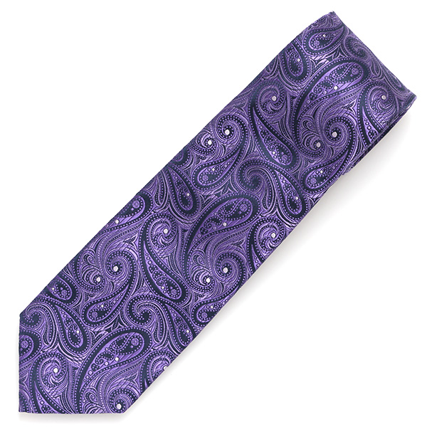  ネクタイ 日本製 手縫い 共裏地 シルク100％ 総柄 ペイズリー パープル 紫色 ビジネス 仕事 フォーマル 結婚式 披露宴 パーティー 男性 メンズ 高級 プレゼント ギフト 化粧箱付き 30代 40代 50代 60代 フランコ スパダ Franco Spada