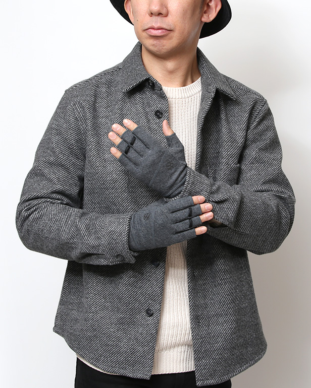 手袋 メンズ 防寒 日本製 ブランド メリノウール グレー グレイ 灰色 男性 自転車 ビジネス スーツ 自転車通勤 タッチパネル スマホ操作可能 プレゼント クリスマス ギフト handson grip(ハンズオングリップ) Hobo 1J