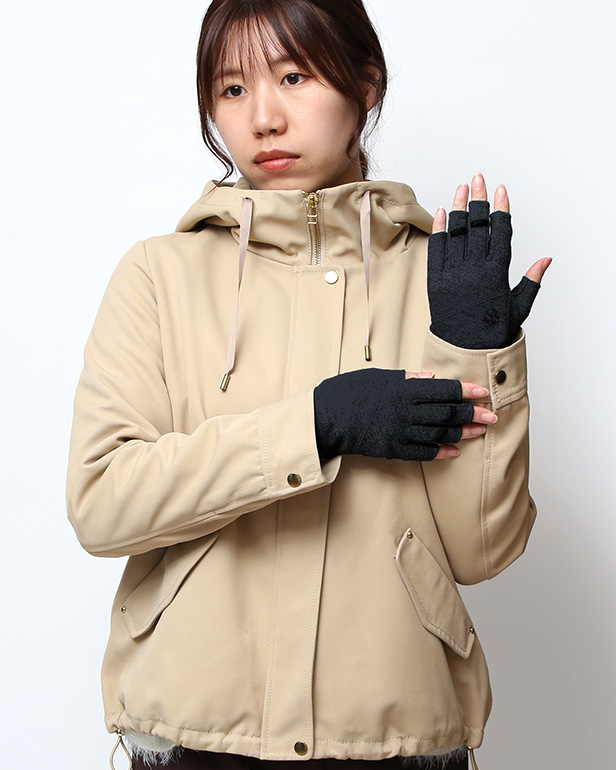 手袋 レディース 防寒 日本製 ブランド メリノウール ブラック 黒 黒色 女性 自転車 ビジネス スーツ 自転車通勤 タッチパネル スマホ操作可能 プレゼント クリスマス ギフト handson grip(ハンズオングリップ) Hobo 1J
