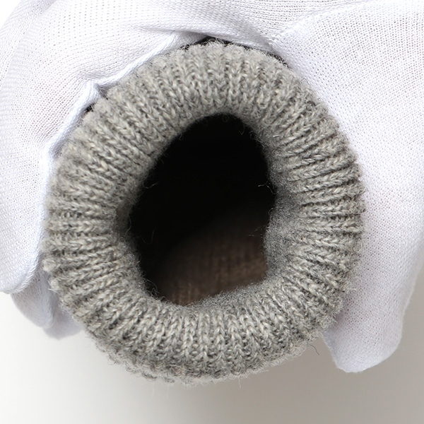  日本製 手袋 レディース ブランド カシミア 100％ レザー グローブ ニットリブ 防寒 カシミヤ グレー グレイ 灰色 イタリーラム 上質 羊革 皮 女性 上品 婦人 プレゼント 化粧箱付き 国産 KURODA(クロダ)