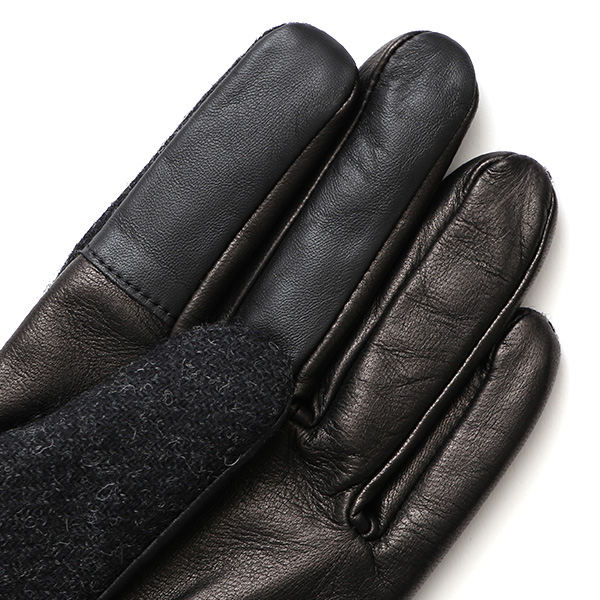 MOON 手袋 メンズ レザー ベルト付き 日本製 革手袋 カシミア 羊革 - 手袋