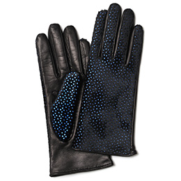 KURODA(クロダ) 手袋 ハラコ×羊革(イタリア製ラムスキン) レディース 手袋 ブラック/ブルー