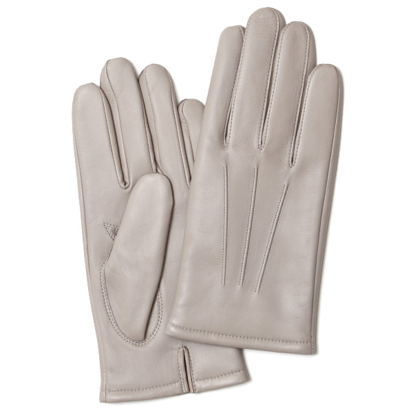  手袋 メンズ カシミヤ裏地 イタリア製仔羊革 国産 グレー グレイ 灰色 本革 レザー グローブ 防寒 KURODA(クロダ)